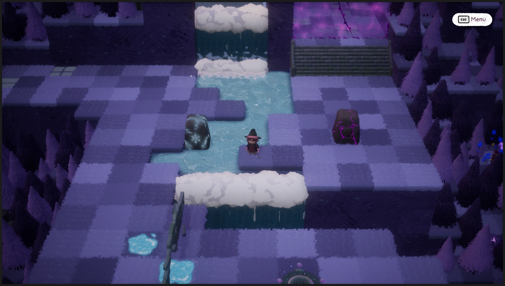 Kitty Witchy, Frozen Cascade level screenshot