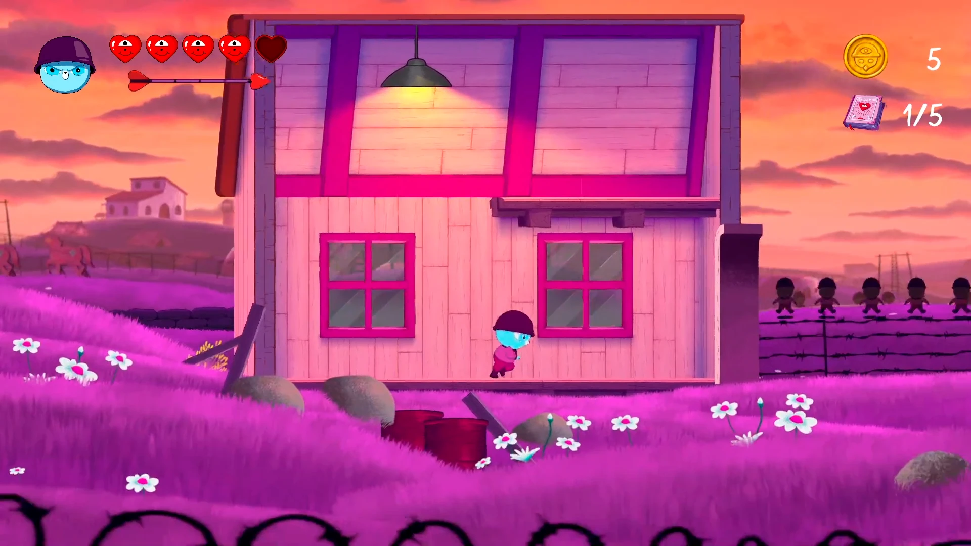 Unicorn Wars The Video-game, First level screenshot inside a house